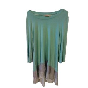 Lace Layered Bottom Tunic Laurie Goldstein Mint Lightweight Soft Romantic S